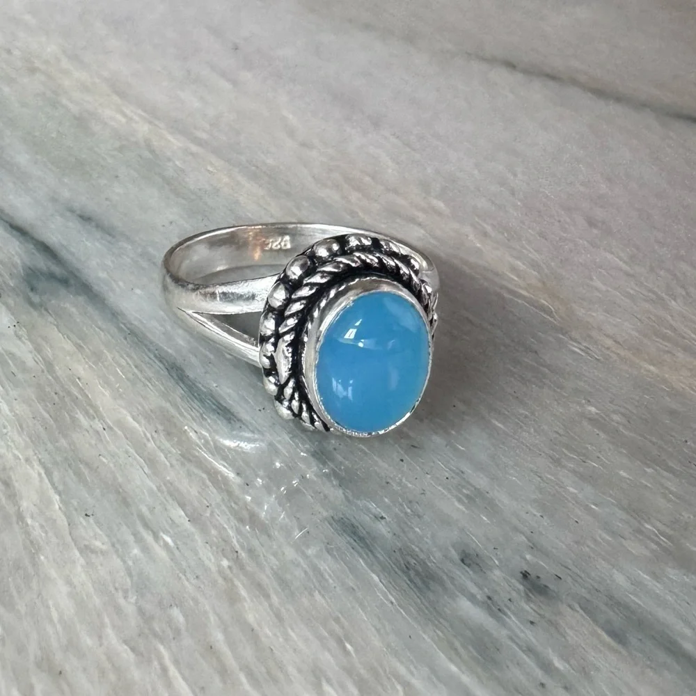 NWOT Sundance Ethereal Skies Ring, Blue Chalcedony, Sterling Silver - Picture 3 of 5